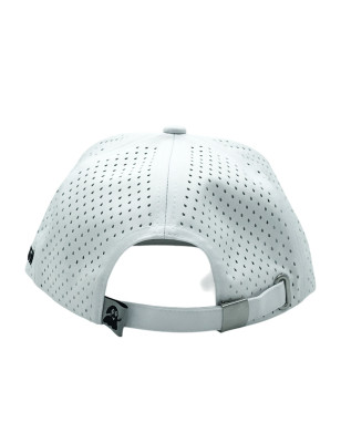 Cappello snapback Ghost Detail bianco con finiture nere. (retro)