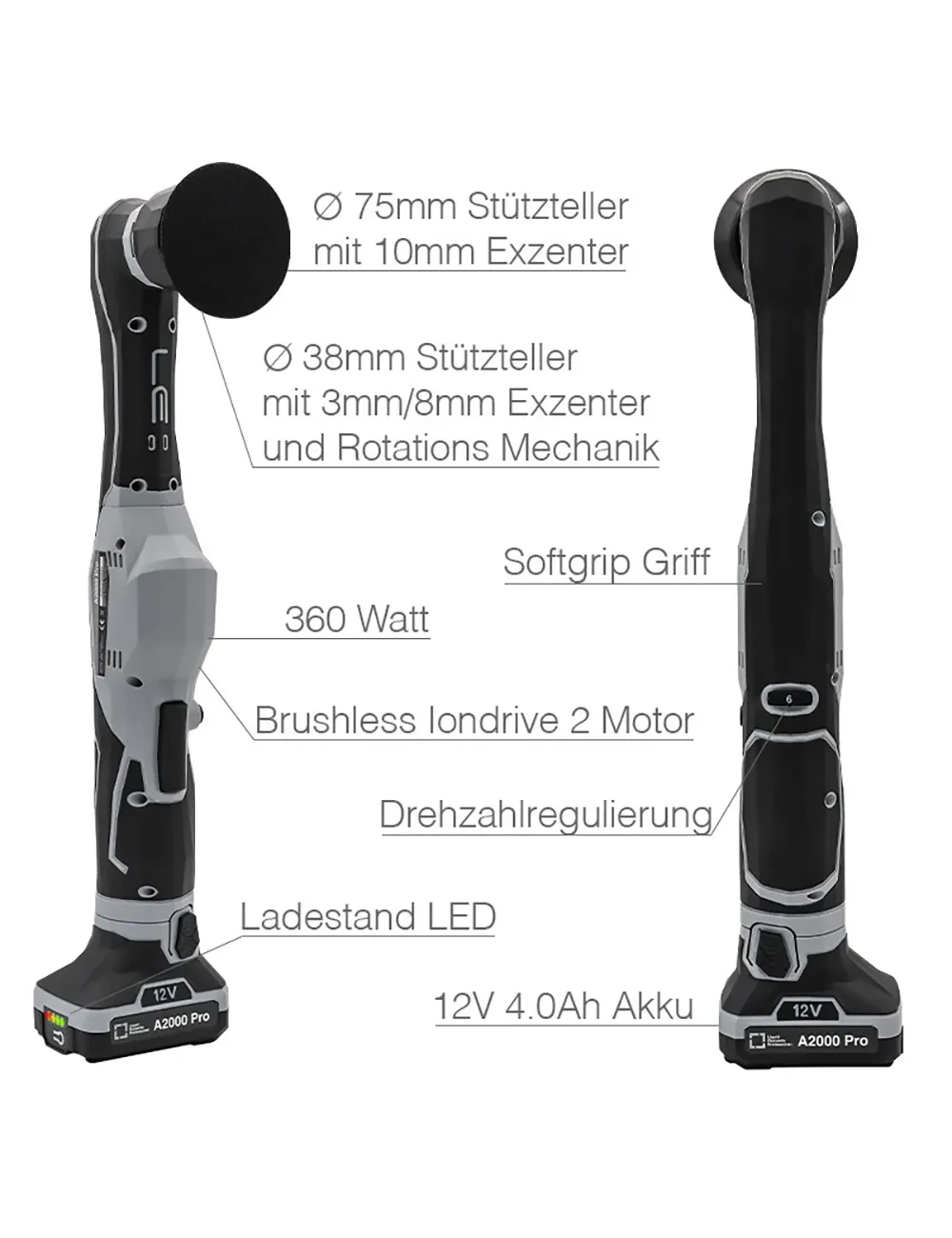 Liquid Elements A2000 Pro – Lucidatrice a Batteria Professionale