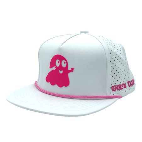 Cappello snapback Ghost Detail bianco e fucsia.