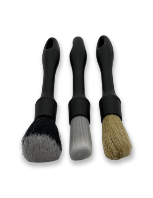 Set 3 pennelli detailing pulizia interni auto